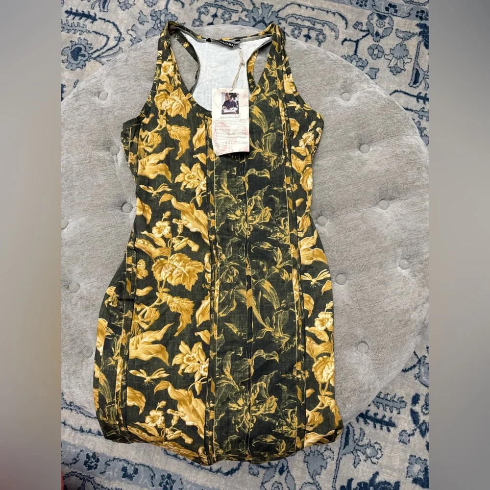 GARY GRAHAM422 NEW WITH TAGS nwt Jersey Tank Dress Art To Wear Stretchy Small
